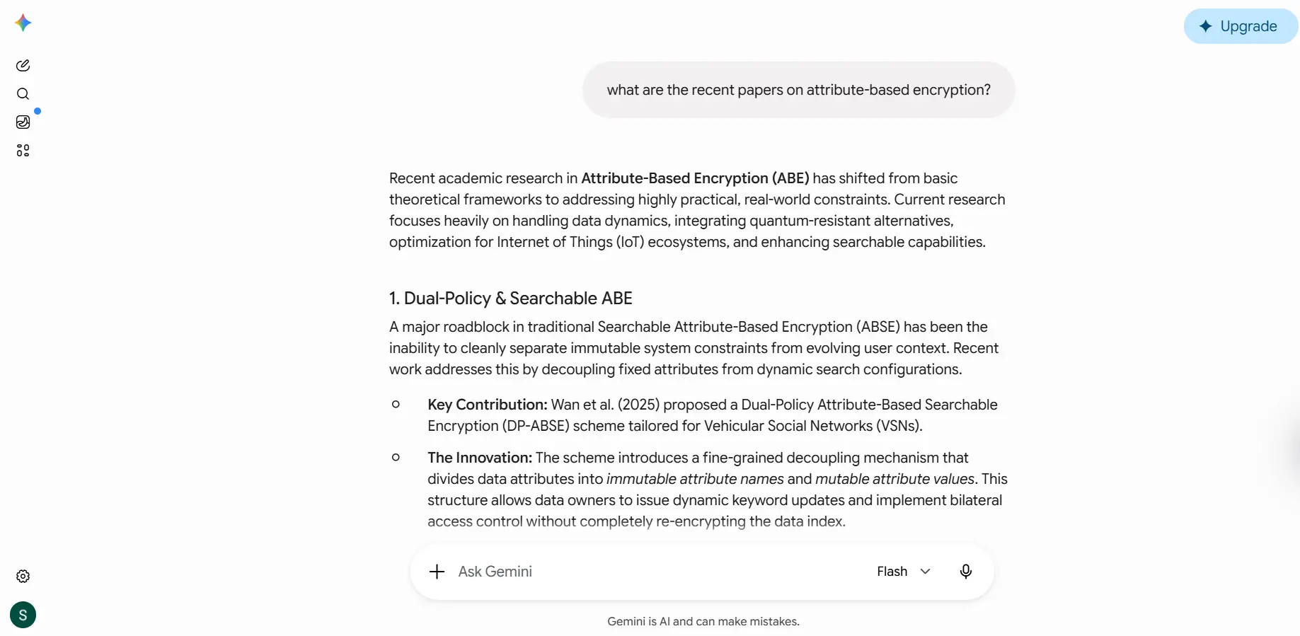 Google Gemini free plan interface showing real-time search results for an Indian student